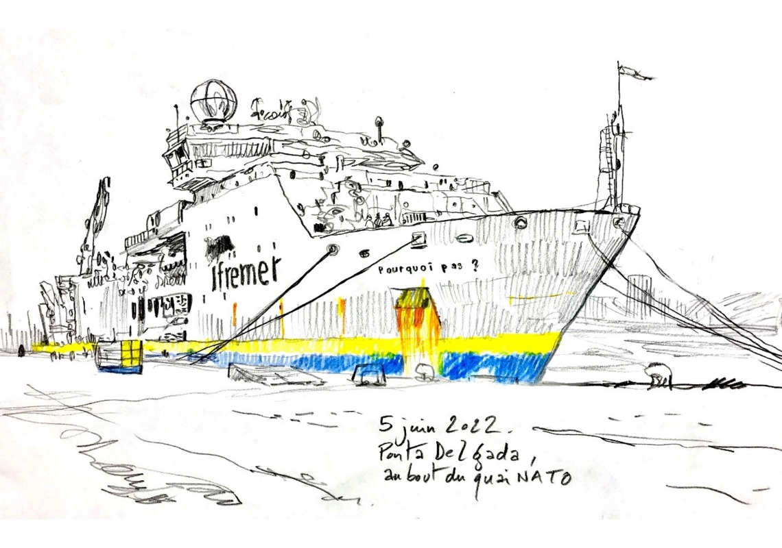 The R/V Pourquoi pas? illustrated by Damien Roudeau, cartoonist